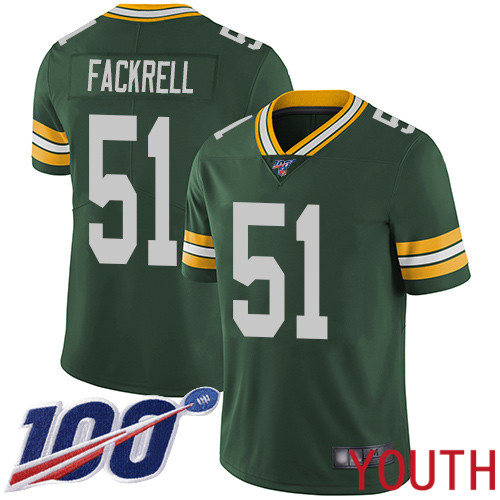 Green Bay Packers Limited Green Youth #51 Fackrell Kyler Home Jersey Nike NFL 100th Season Vapor Untouchable